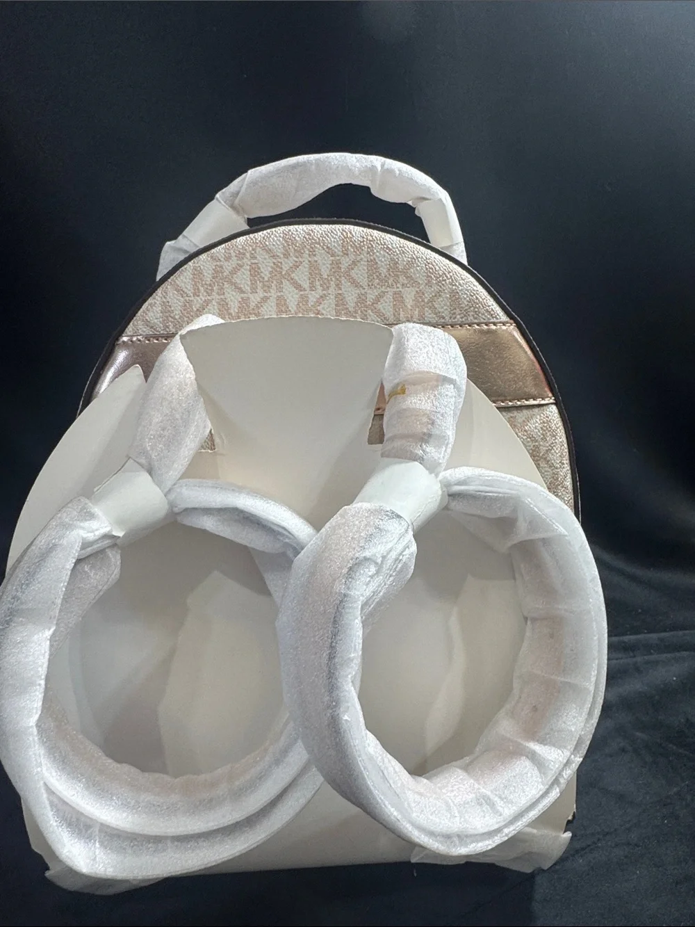 Michael Kors Blush Logo Dome Backpack with Gold Hardware